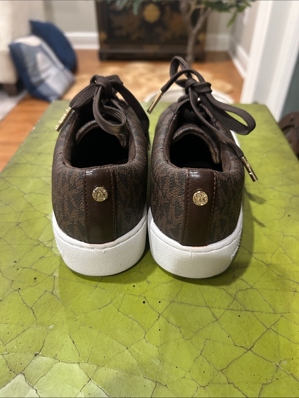 Michael Kors woman’s  Dark Brown Logo Lace-Up Sneakers - Picture 3 of 4